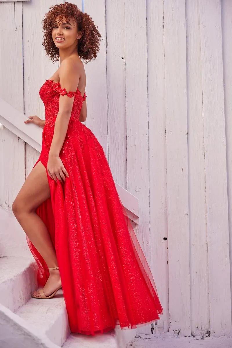 Ellie Wilde A-Line Off Shoulder Prom Dress EW35101 sold by Terry costa product image thumbnail 2