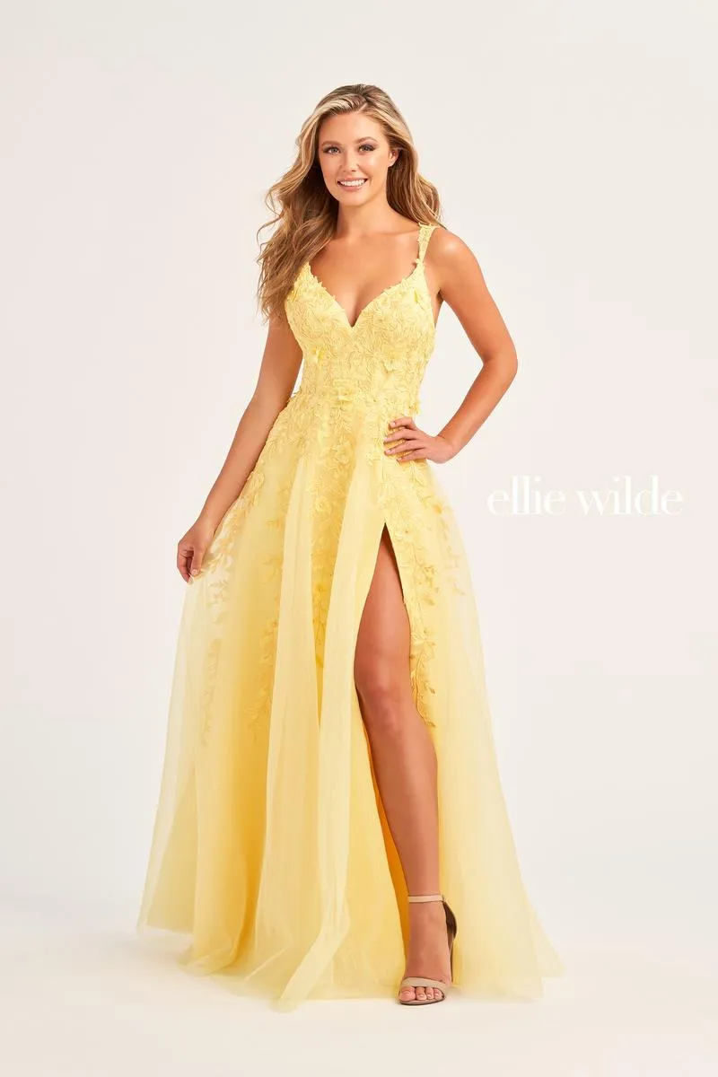 Ellie Wilde A-Line Lace Prom Dress EW35233 sold by Terry costa product image thumbnail 5