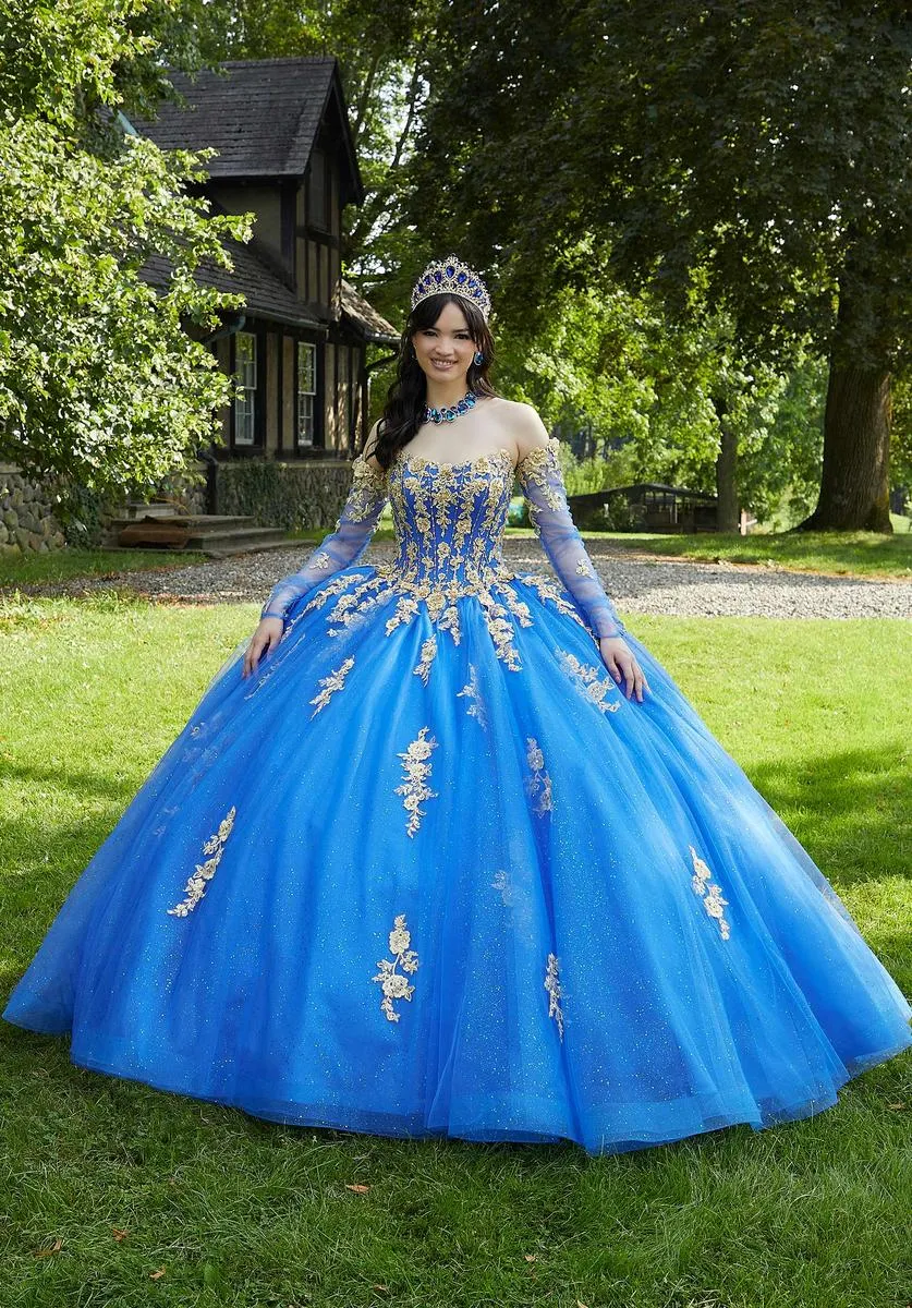 Vizcaya by Morilee Strapless Tulle Quince Dress 89441 sold by Terry costa product image thumbnail 3