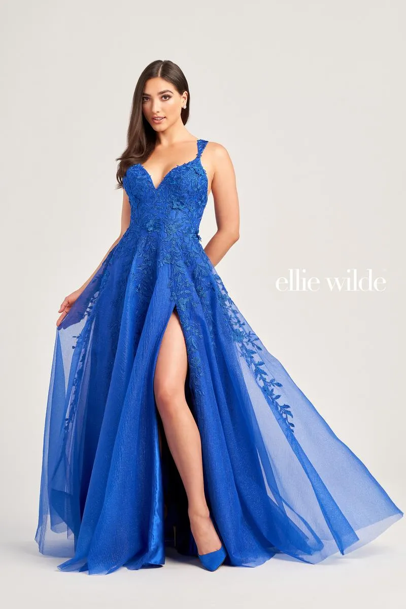 Ellie Wilde A-Line Lace Prom Dress EW35233 sold by Terry costa product image thumbnail 4
