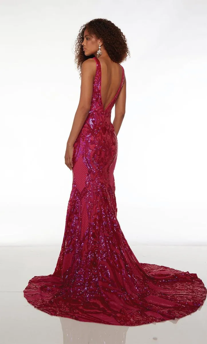 Alyce Paris Plunging Sequin Prom Dress 61651 sold by Terry costa product image thumbnail 4