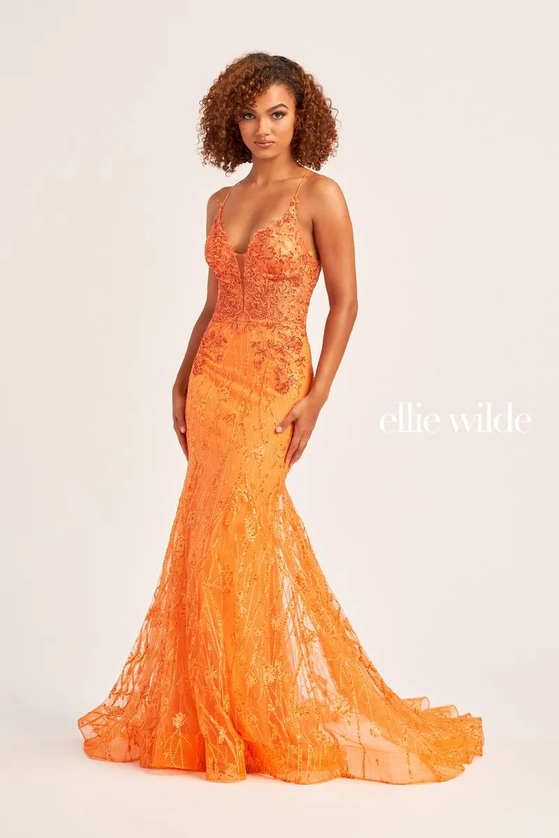 Ellie Wilde Open Back Tight Prom Dress EW35104 sold by Terry costa product image thumbnail 4