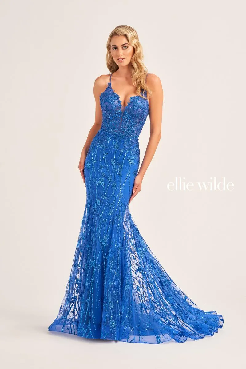 Ellie Wilde Open Back Tight Prom Dress EW35104 sold by Terry costa product image thumbnail 5