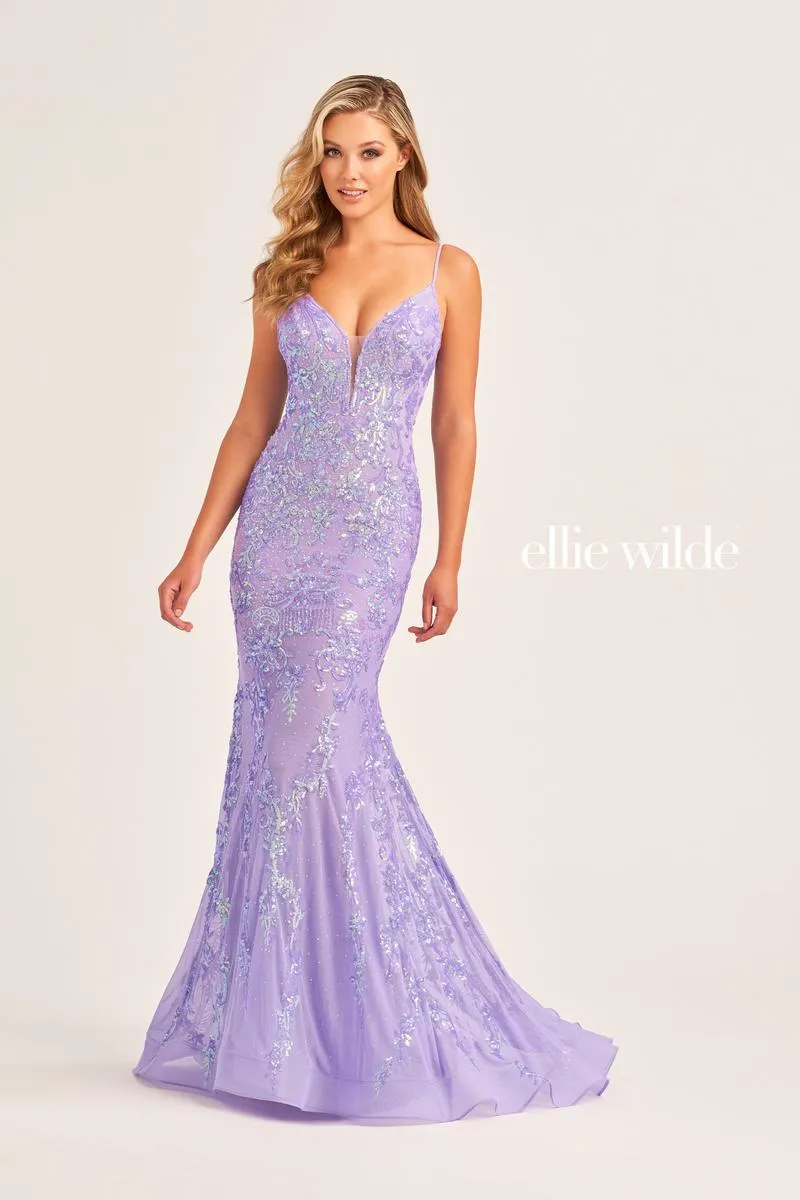 Ellie Wilde Mermaid Sequin Prom Dress EW35048 sold by Terry costa product image thumbnail 4