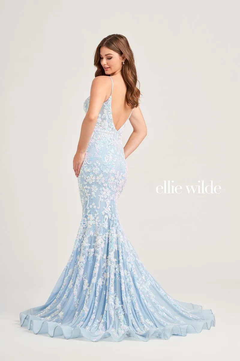 Ellie Wilde Mermaid Sequin Prom Dress EW35048 sold by Terry costa product image thumbnail 3