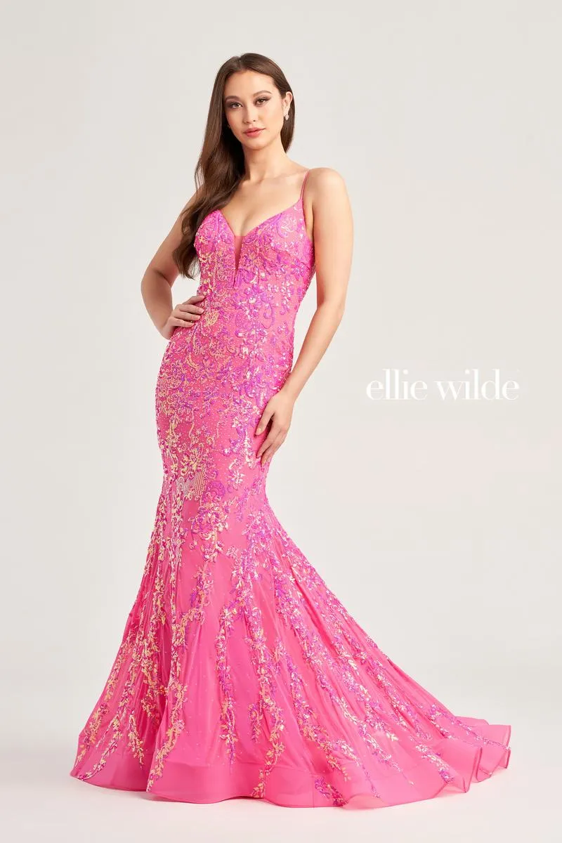 Ellie Wilde Mermaid Sequin Prom Dress EW35048 sold by Terry costa product image thumbnail 5