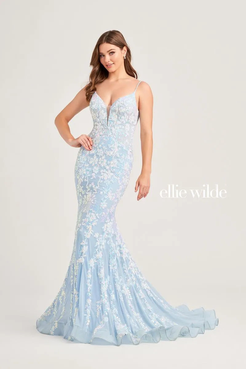 Ellie Wilde Mermaid Sequin Prom Dress EW35048 sold by Terry costa product image thumbnail 2