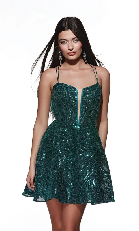 Alyce Paris A-Line Sequin Homecoming Dress 3783 sold by Terry costa