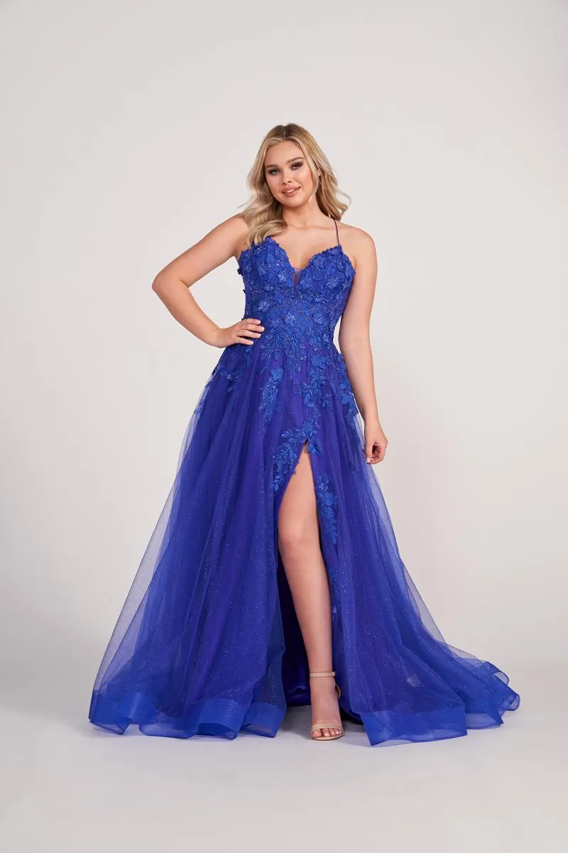 Ellie Wilde Long Lace A-Line Prom Dress EW34042 sold by Terry costa product image thumbnail 2