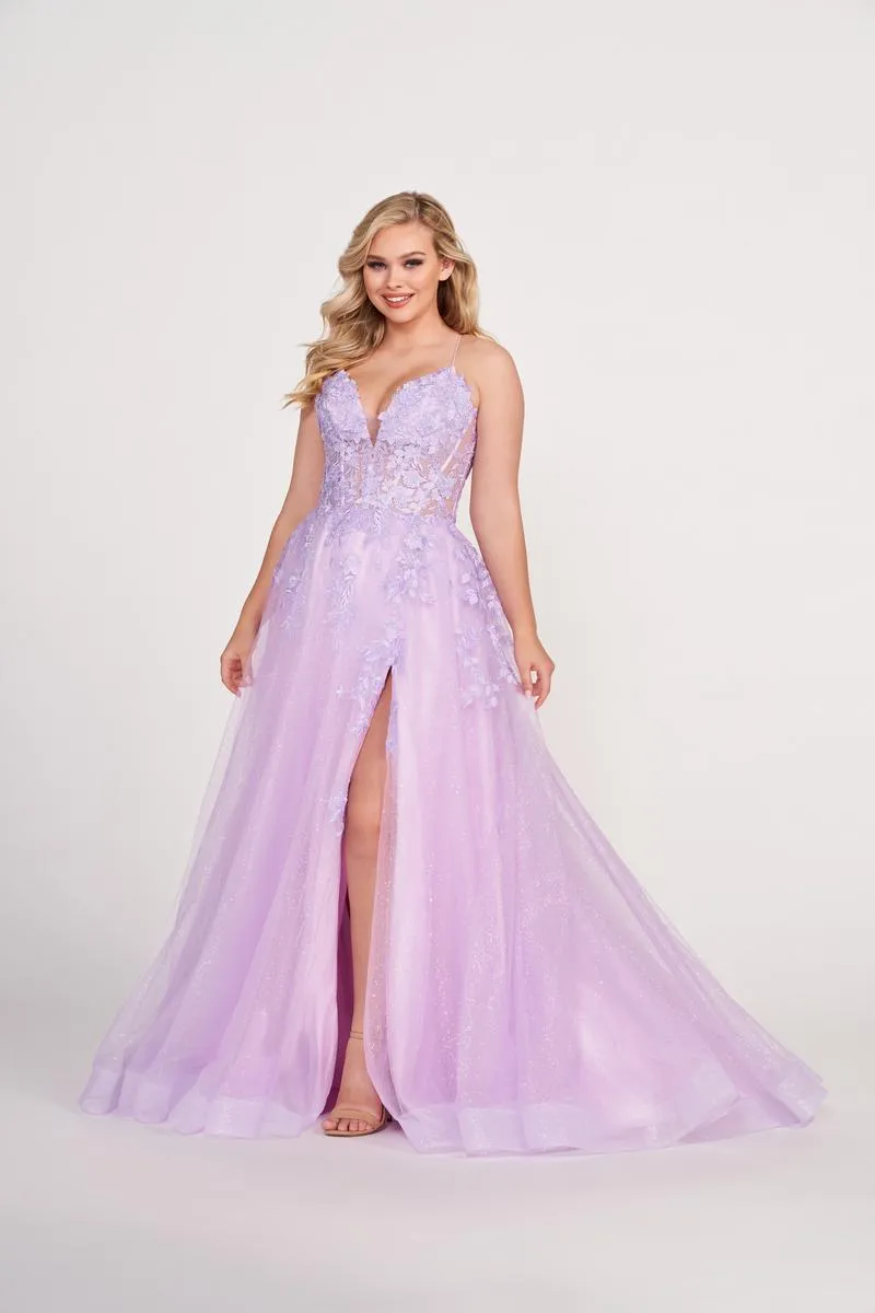 Ellie Wilde Long Lace A-Line Prom Dress EW34042 sold by Terry costa product image thumbnail 5
