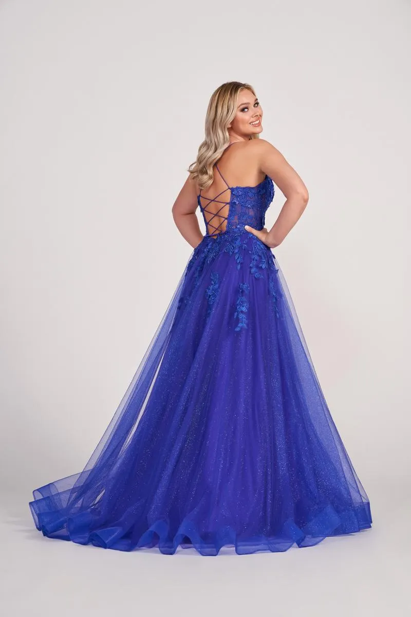 Ellie Wilde Long Lace A-Line Prom Dress EW34042 sold by Terry costa product image thumbnail 3