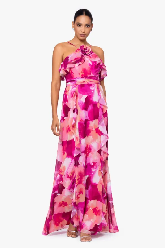 Xscape Floral Maxi Dress 6245X sold by Terry costa