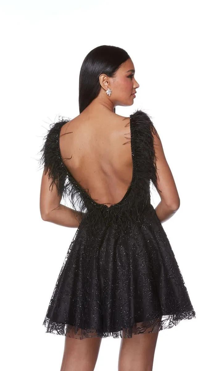 Alyce Paris A-Line Feather Homecoming Dress 3174 sold by Terry costa product image thumbnail 2