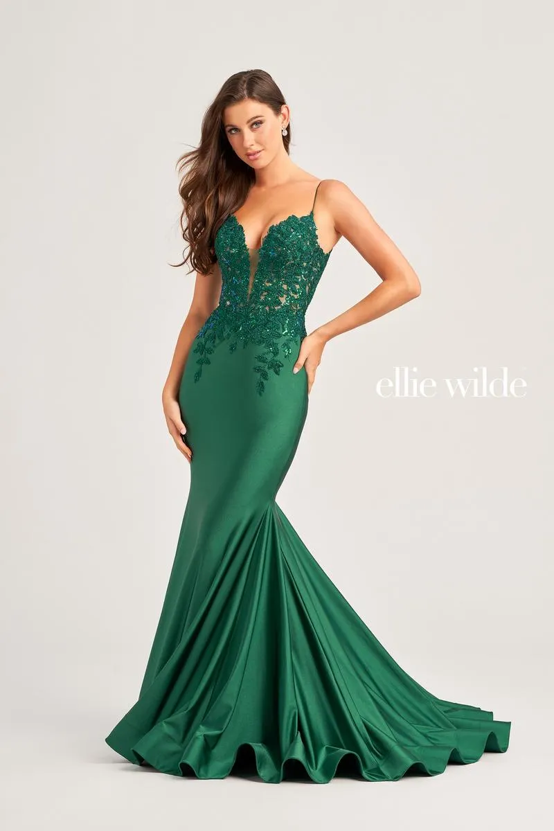 Ellie Wilde Stretch Jersey Prom Dress EW35237 sold by Terry costa product image thumbnail 2