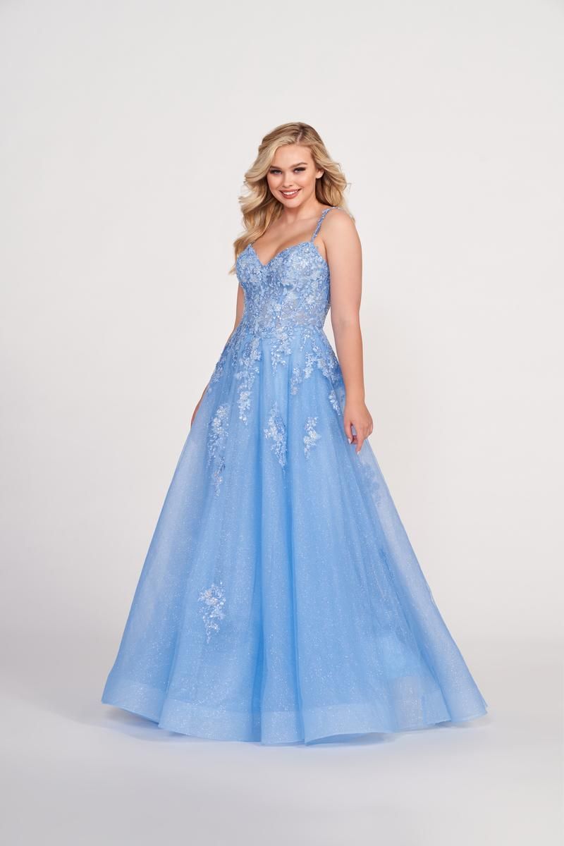 Ellie Wilde Glitter Lace Prom Dress EW34098 sold by Terry costa product image thumbnail 3