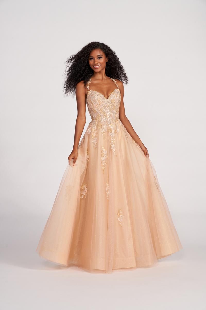Ellie Wilde Glitter Lace Prom Dress EW34098 sold by Terry costa