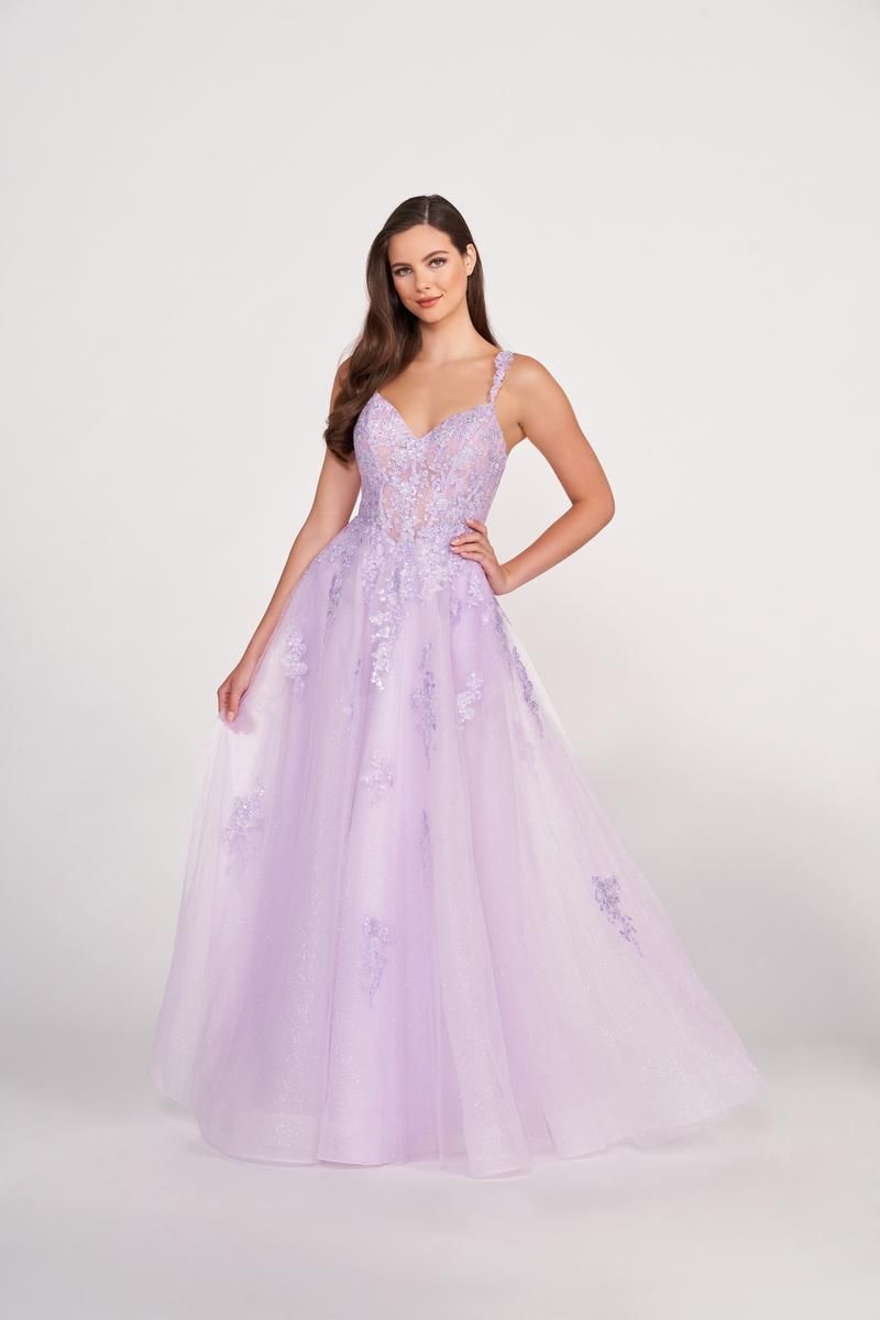 Ellie Wilde Glitter Lace Prom Dress EW34098 sold by Terry costa product image thumbnail 4