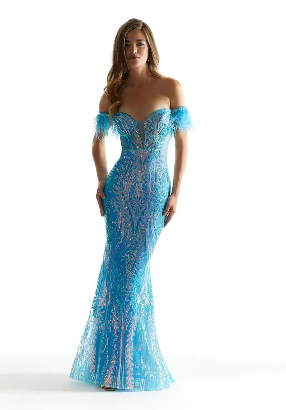Morilee Feather Strapless Sequin Prom Dress 49081 sold by Terry costa