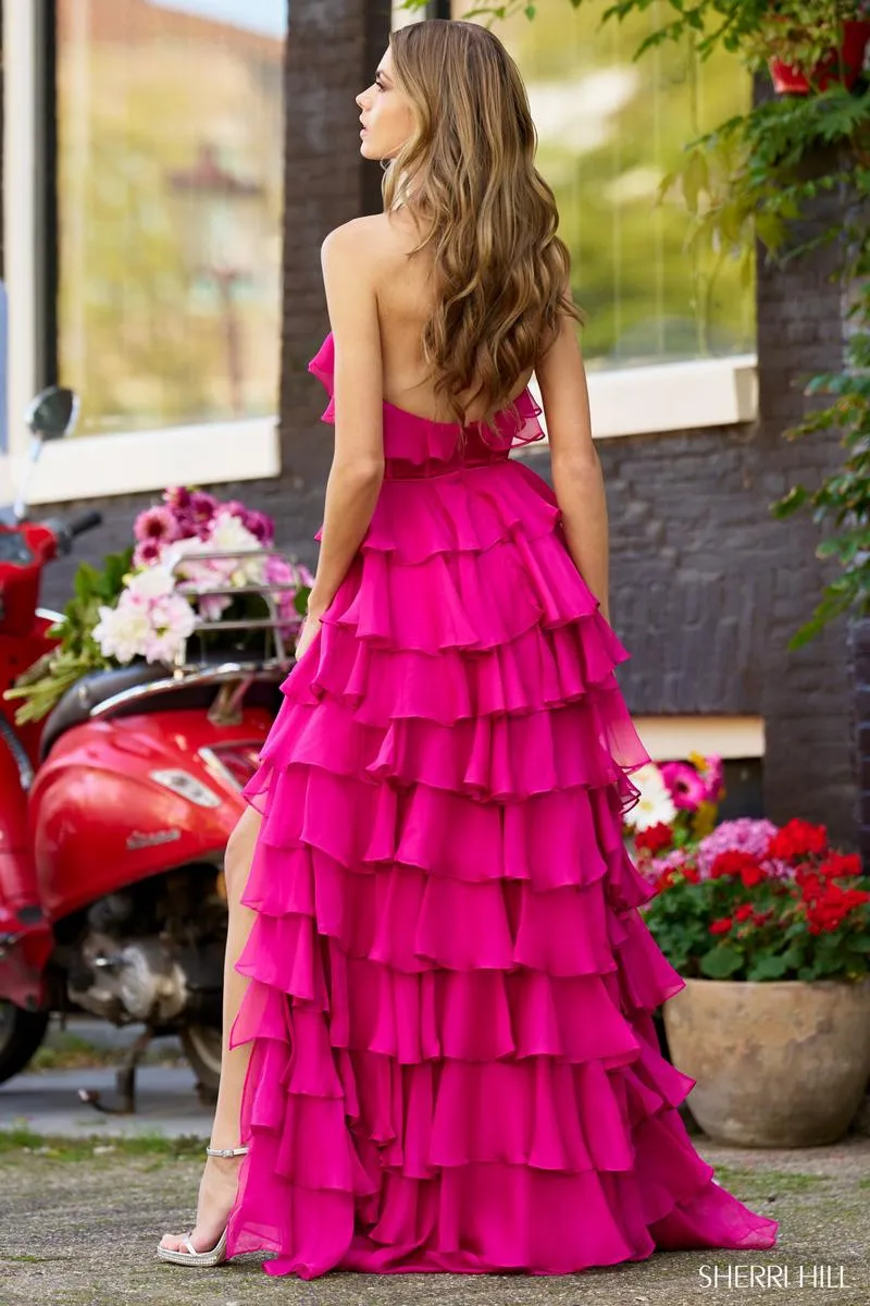 Sherri Hill Corset Ruffle Halter Prom Dress 56229 sold by Terry costa product image thumbnail 2