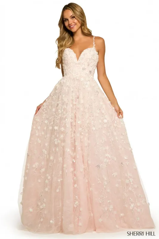 Sherri Hill 3D Floral Ball Gown Dress 55529 sold by Terry costa