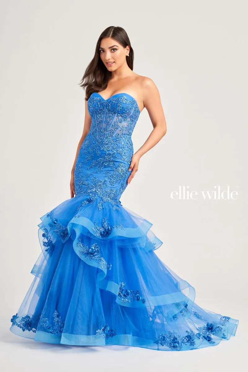 Ellie Wilde Corset Mermaid Prom Dress EW35239 sold by Terry costa product image thumbnail 2