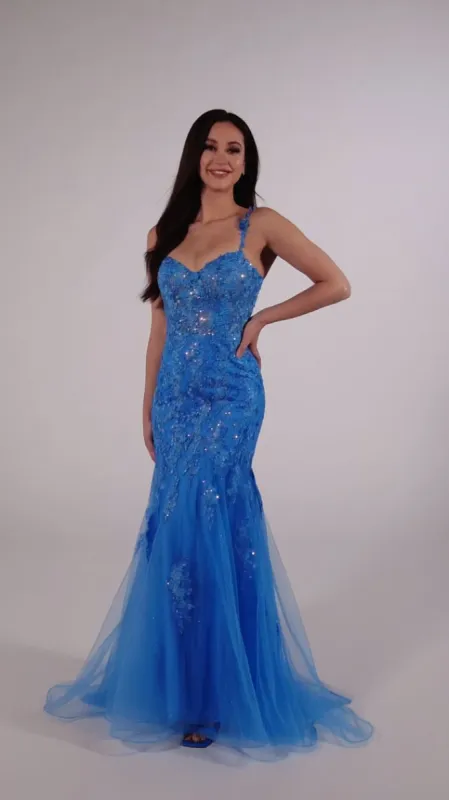 Ellie Wilde Corset Mermaid Prom Dress EW35239 made by Mon Cheri