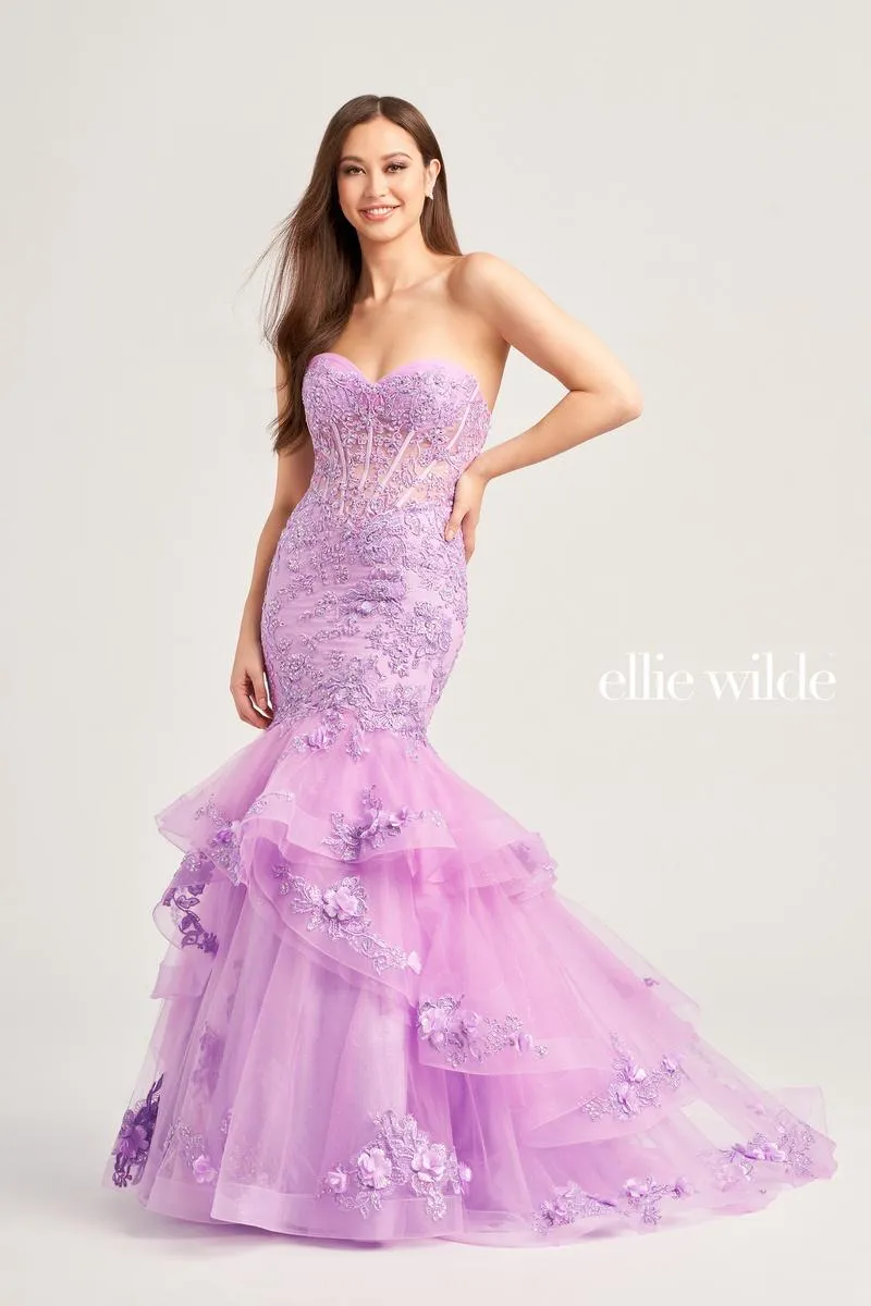 Ellie Wilde Corset Mermaid Prom Dress EW35239 sold by Terry costa product image thumbnail 5