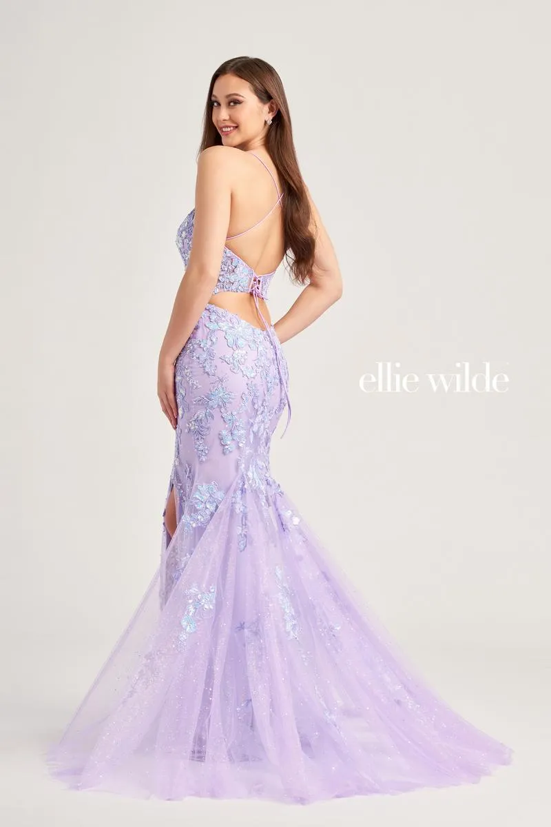 Ellie Wilde Illusion Lace Prom Dress EW35057 sold by Terry costa product image thumbnail 3