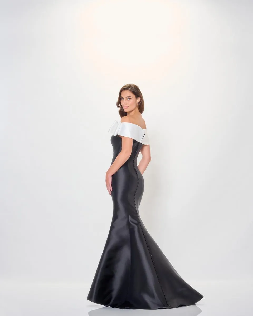 Cameron Blake Off Shoulder Mikado Dress CB3247 sold by Terry costa product image thumbnail 2