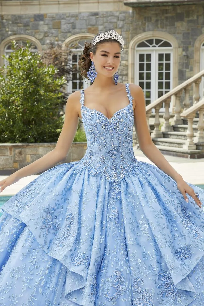 Vizcaya by Morilee Rhinestone Crystal Beaded Quince Dress 89416 sold by Terry costa product image thumbnail 3