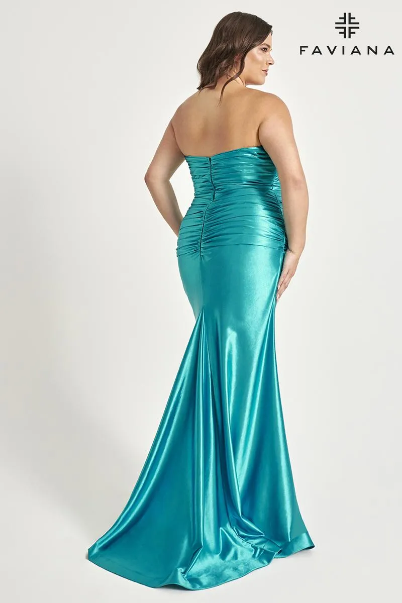 Faviana Strapless Plus Size Prom Dress 9545 sold by Terry costa product image thumbnail 2