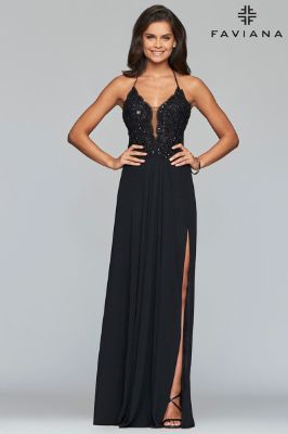 Faviana Glamour Dress S10228 sold by Terry costa