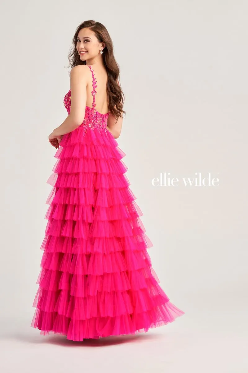 Ellie Wilde Tiered Ruffle Prom Dress EW35059 sold by Terry costa product image thumbnail 3