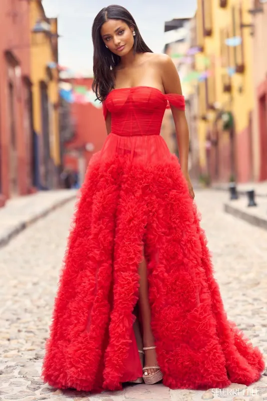 Sherri Hill Corset Ruffle Dress 55324 sold by Terry costa