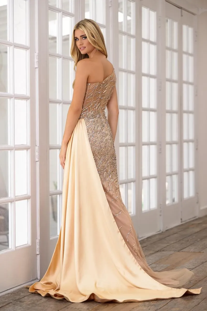 Ava Presley Fitted Satin Sash Prom Dress 28589 sold by Terry costa product image thumbnail 2