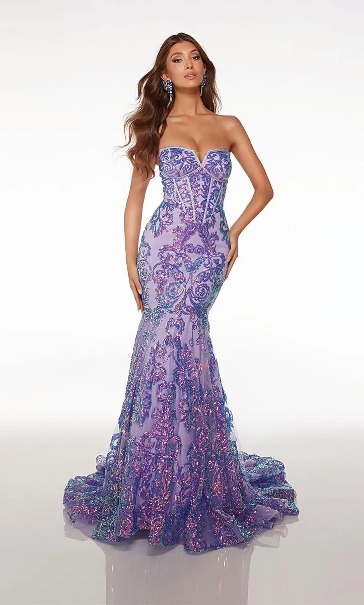 Alyce Paris Sequin Mermaid Prom Dress 61663 sold by Terry costa product image thumbnail 3