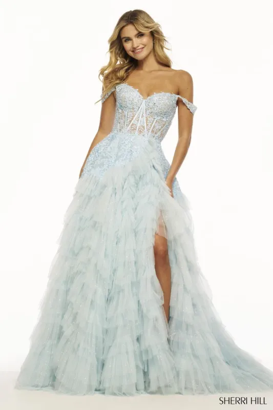 Sherri Hill Ruffle Corset Ball Gown 56070 sold by Terry costa