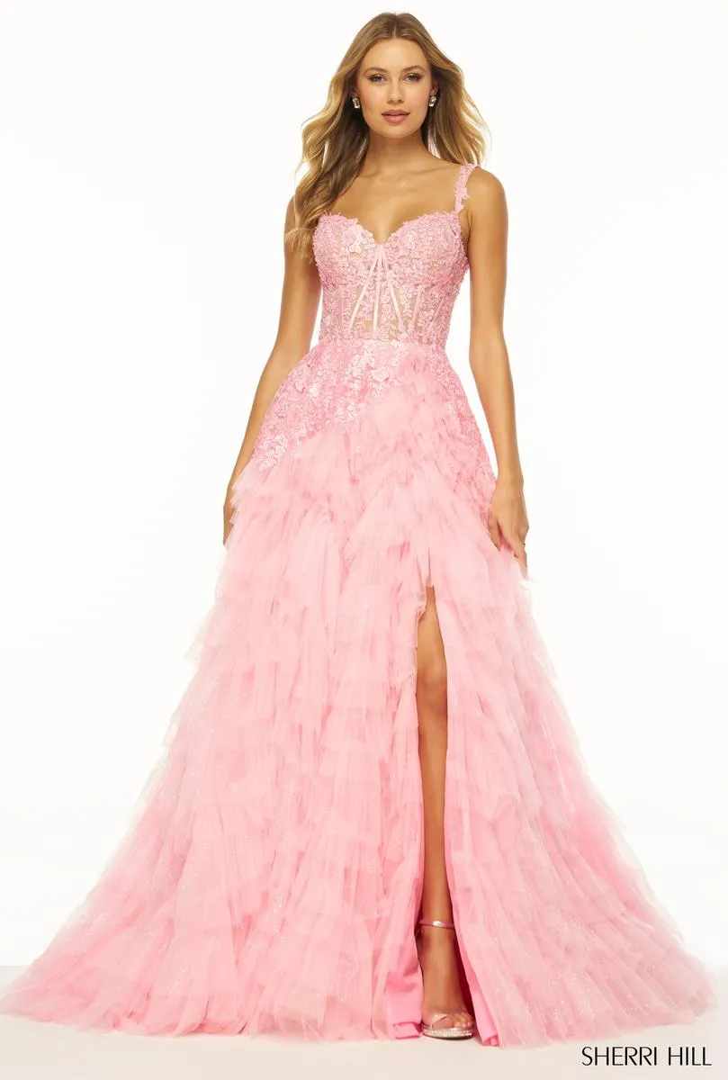 Sherri Hill Ruffle Corset Ball Gown 56070 sold by Terry costa product image thumbnail 4