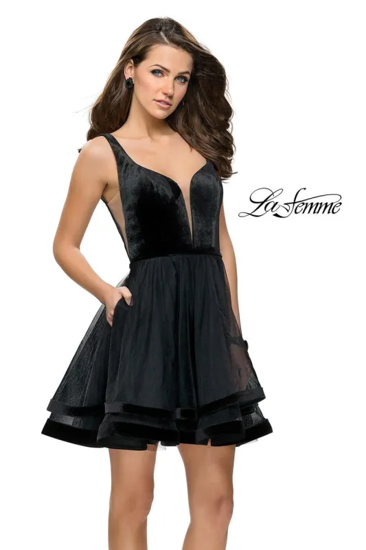 La Femme Short Cocktail Dress 26701 sold by Terry costa