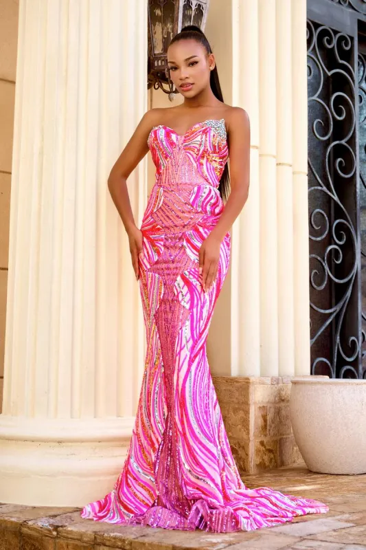 Portia and Scarlett Sequin Long Prom Dress PS24343 sold by Terry costa