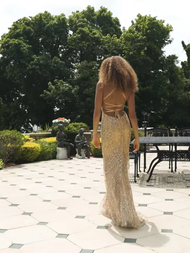 Faviana Lace-up Back Prom Dress 11023 sold by Terry costa product image thumbnail 3