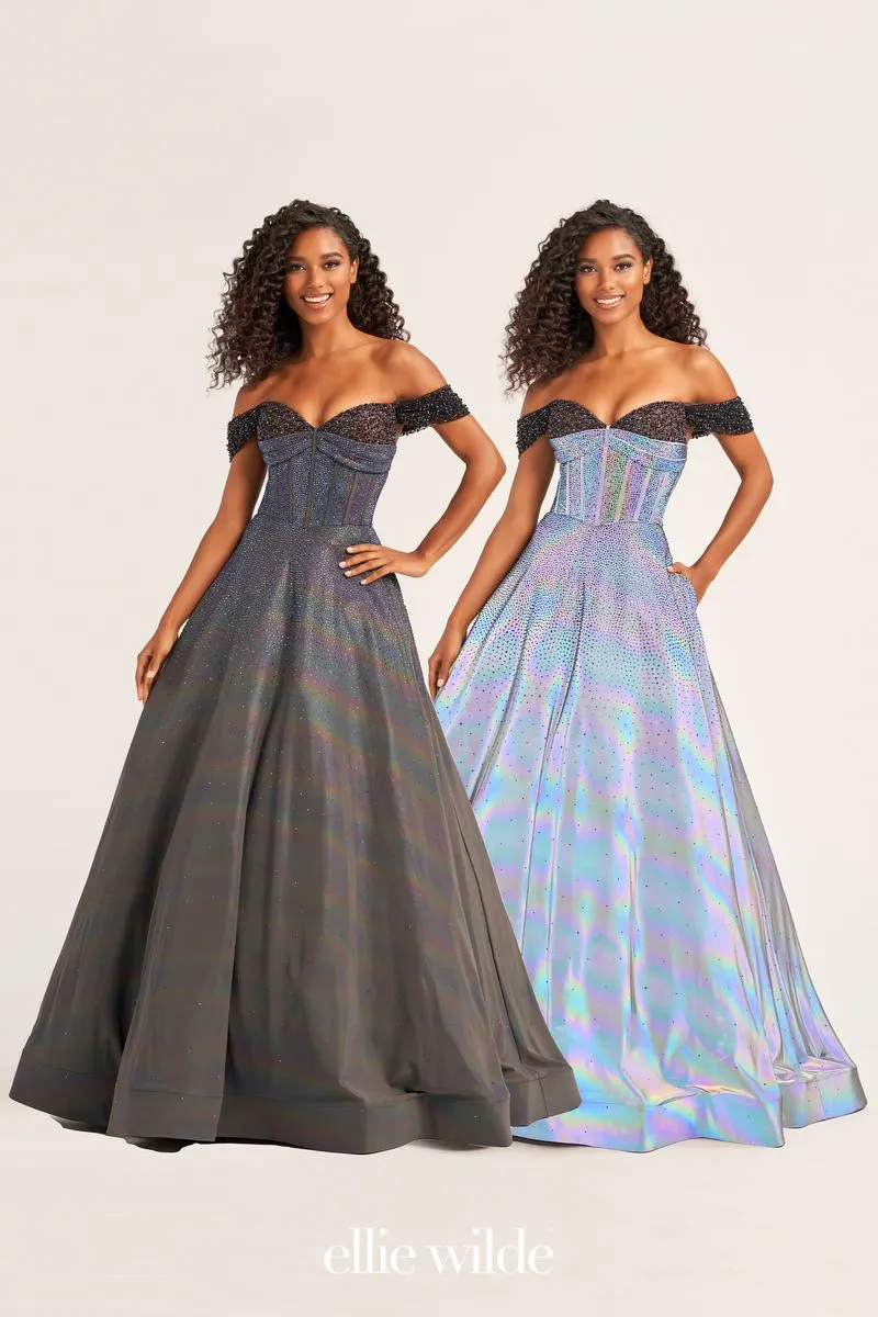 Ellie Wilde Off Shoulder Ball Gown EW35703 sold by Terry costa product image thumbnail 4