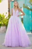 Sherri Hill Sleeveless Ruffle Tulle Ballgown Dress 56086 sold by Terry costa