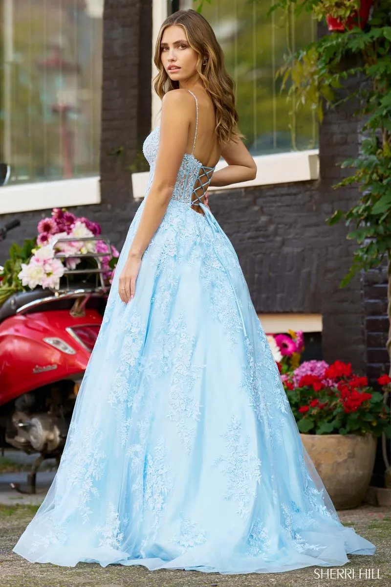 Sherri Hill Lace Corset Basque Waist Ball Gown 56211 sold by Terry costa product image thumbnail 2