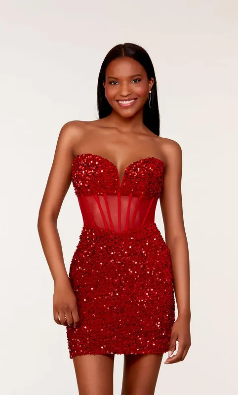 Alyce Paris Strapless Homecoming Dress 4792 sold by Terry costa