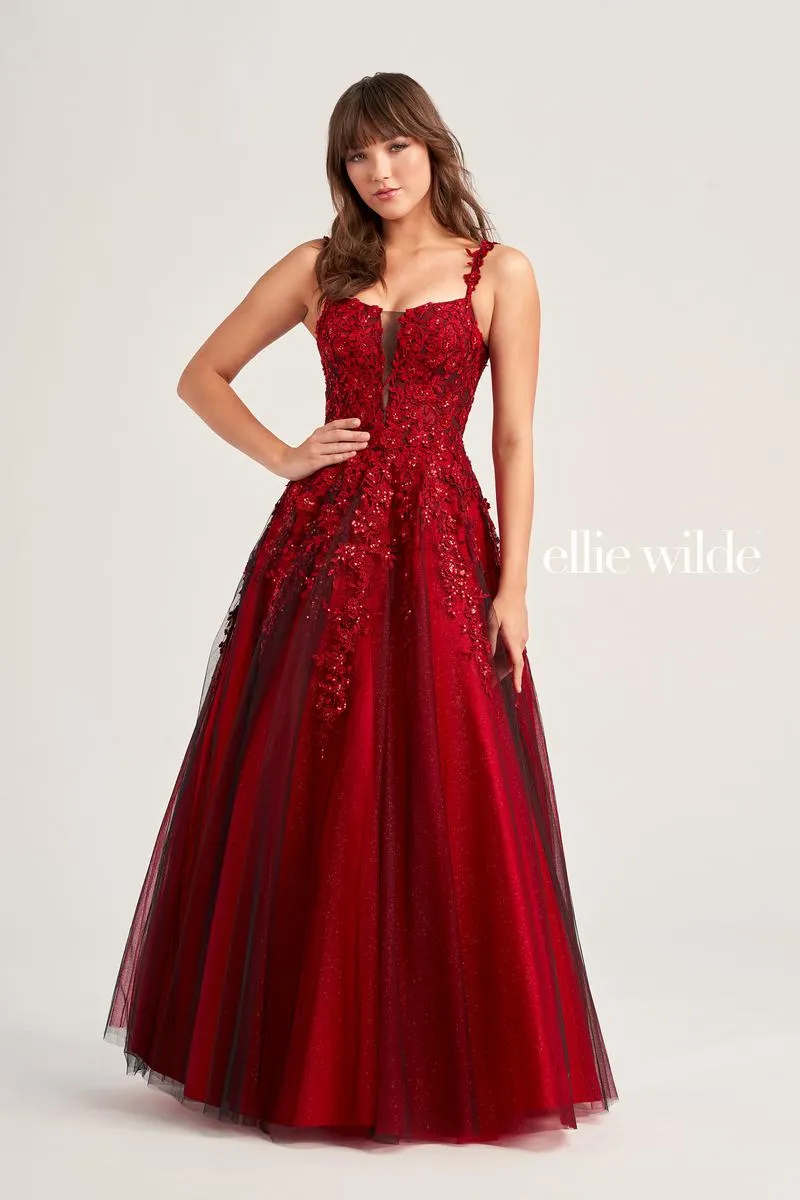 Ellie Wilde A-Line Lace Prom Dress EW35068 sold by Terry costa product image thumbnail 2