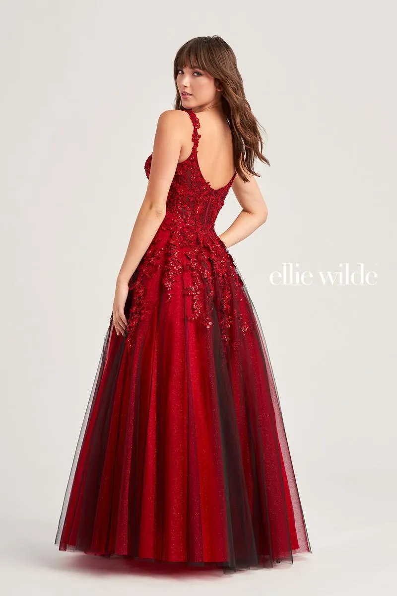 Ellie Wilde A-Line Lace Prom Dress EW35068 sold by Terry costa product image thumbnail 3