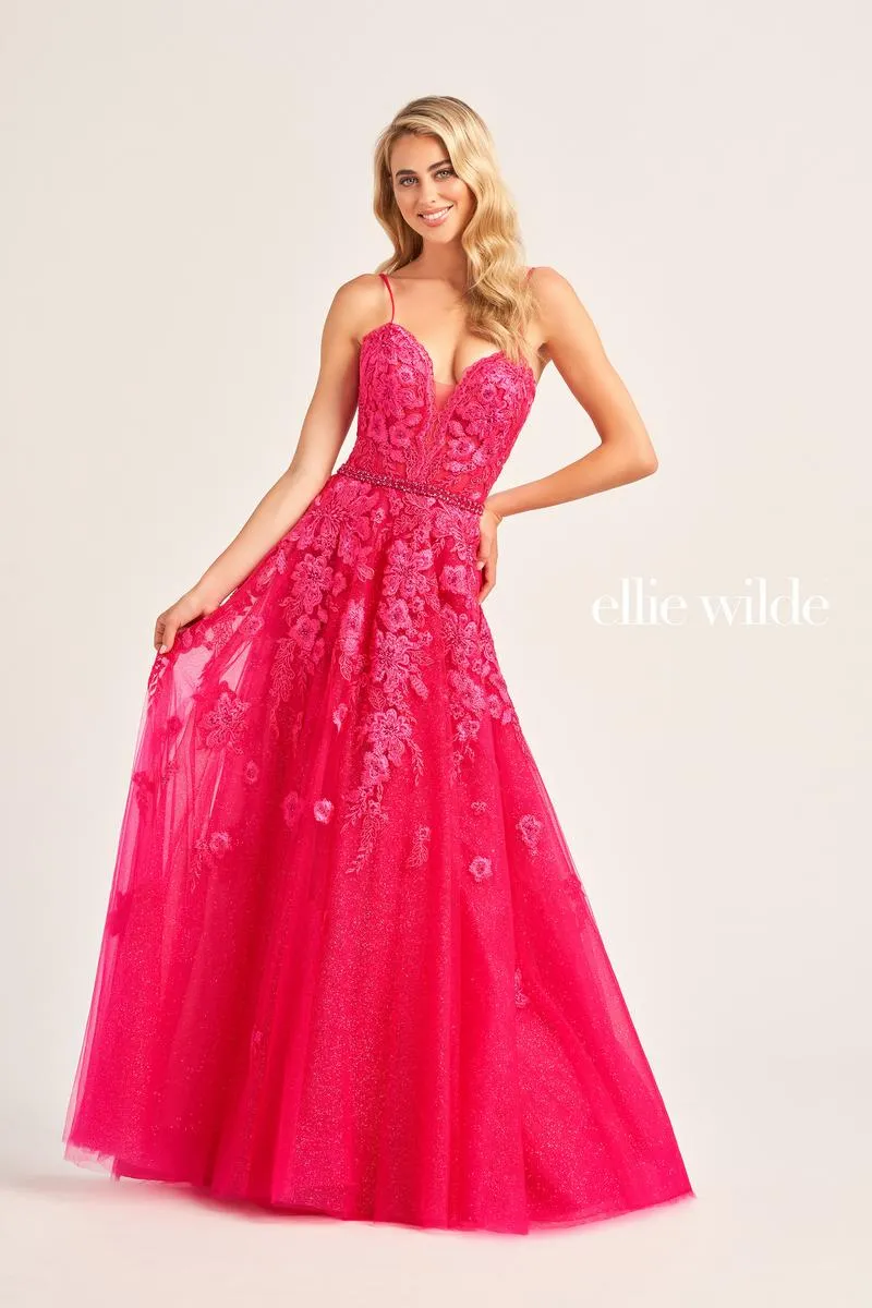 Ellie Wilde A-Line Lace Prom Dress EW35016 sold by Terry costa product image thumbnail 5