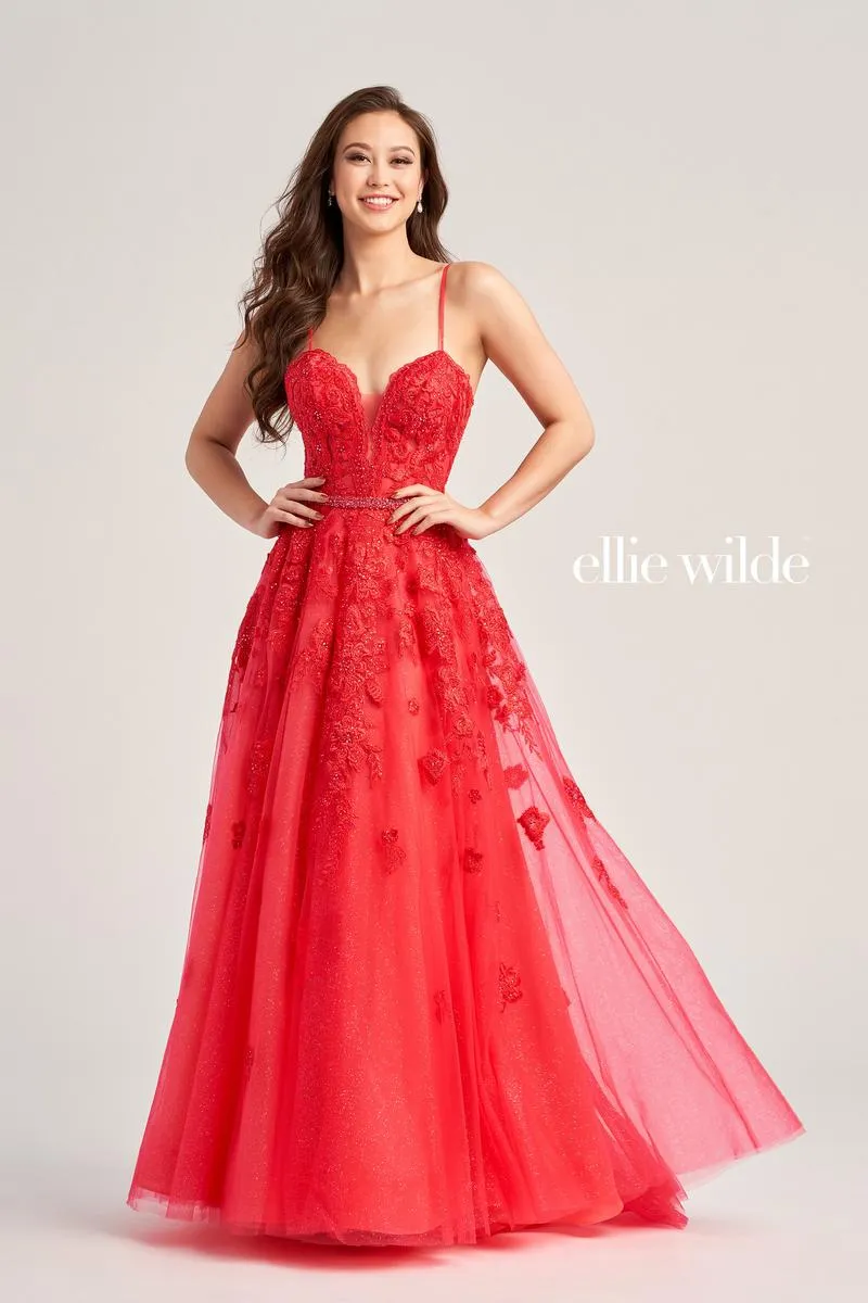 Ellie Wilde A-Line Lace Prom Dress EW35016 sold by Terry costa product image thumbnail 2