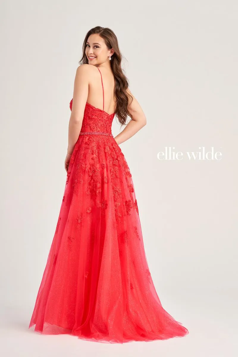 Ellie Wilde A-Line Lace Prom Dress EW35016 sold by Terry costa product image thumbnail 3